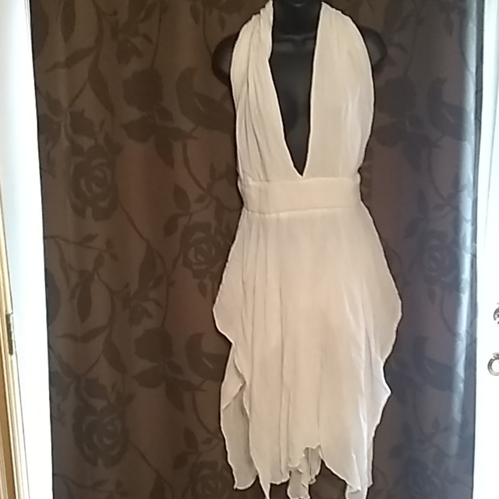 Women's white gauze summer dress